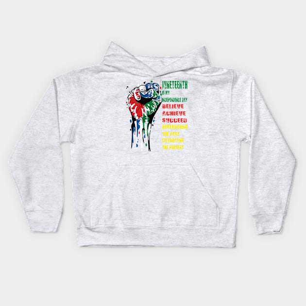 Juneteenth Is My Independence Day Black And Proud 2023,  Juneteenth African American Black History 1865 Kids Hoodie by DesignHND